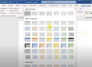 Auto formato de tablas en Word